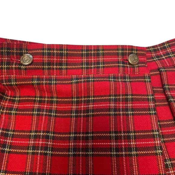 Vintage Principles Red Plaid Pleated Skirt-Vintage size 12-Flap over style. - Picture 3 of 9